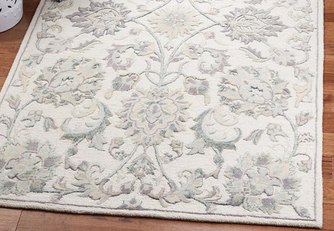 clean chinese rug on floor