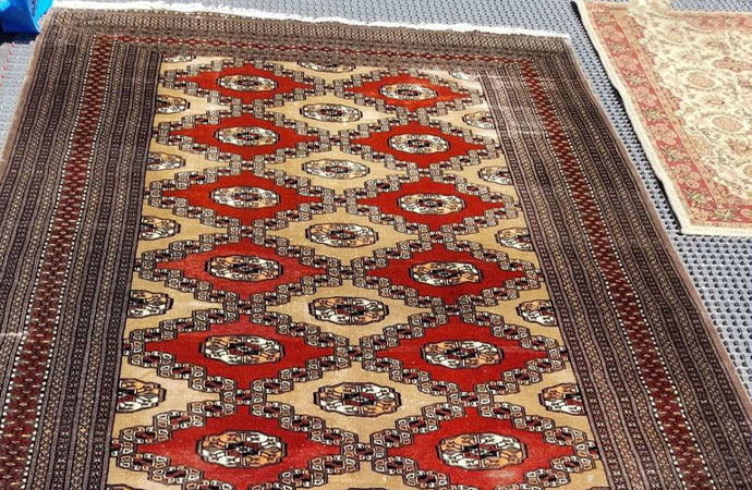 Oriental rug after being cleaned.