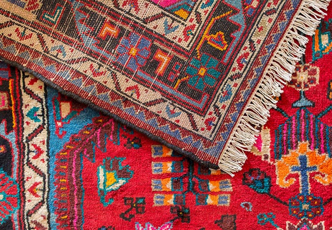 front and back of a iranian handmade clean rug