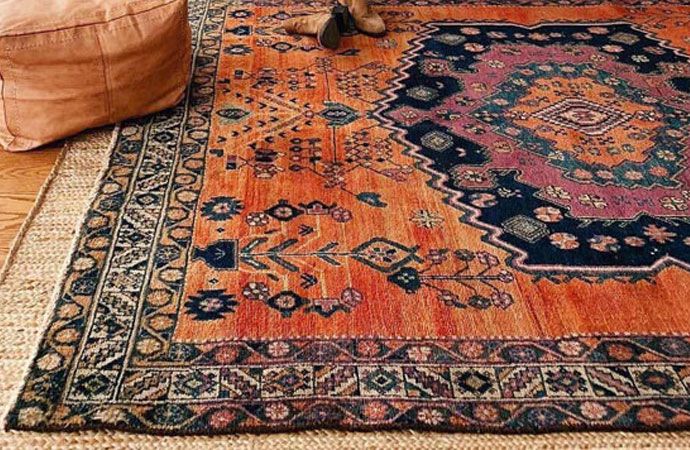 Clean turkish rug on the floor