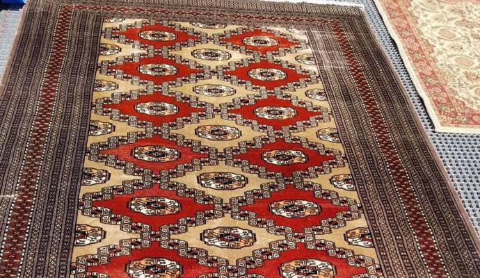 Oriental rug after being cleaned.