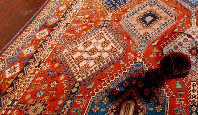 Old stained rug