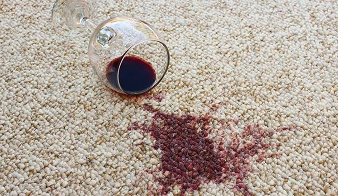 Wine stained rug
